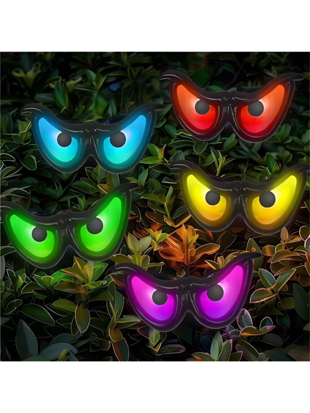 10 LED RGB Flashing Eyes Halloween Decor, Battery Operated Light up Waterproof